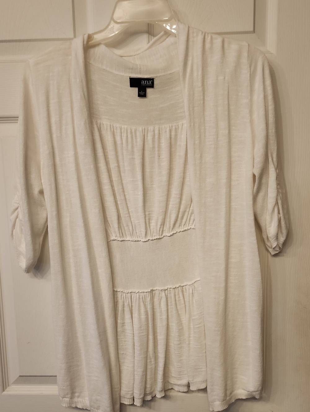 a.n.a White Layered Open-Front Women's Tunic